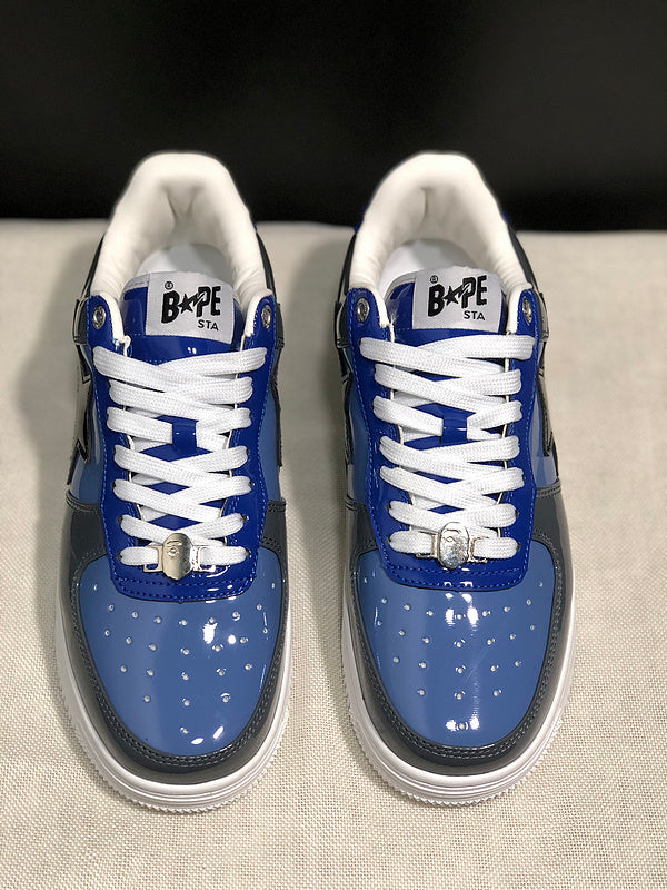 BAPE STA Low-Top Sneakers – Blue, Grey & Black