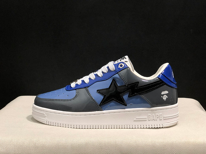 BAPE STA Low-Top Sneakers – Blue, Grey & Black