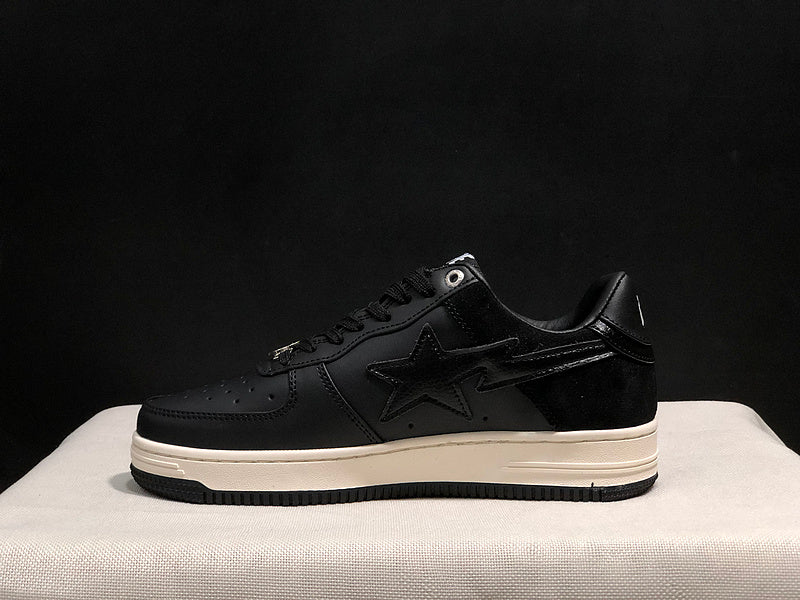BAPE STA Low-Top Sneakers – Black & Off-White