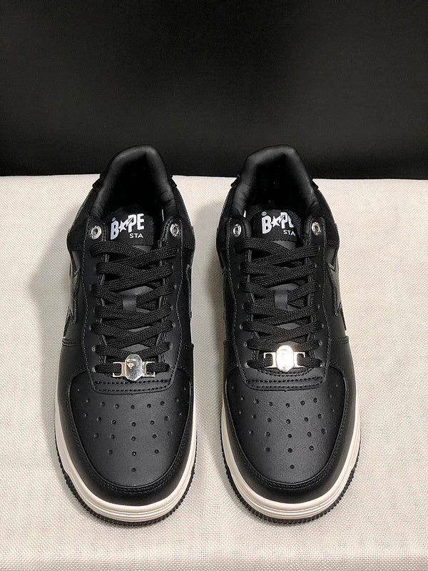 BAPE STA Low-Top Sneakers – Black & Off-White