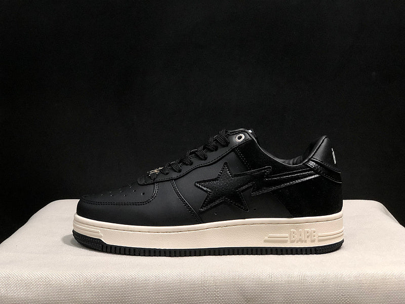 BAPE STA Low-Top Sneakers – Black & Off-White