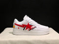 BAPE STA Low-Top Sneakers – White & Red Shark Design