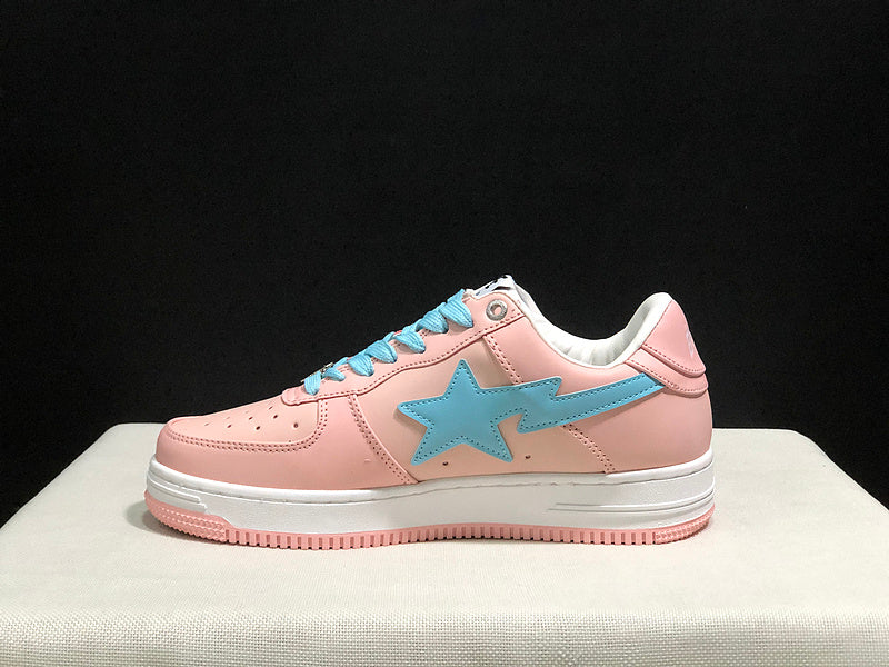 BAPE STA Low-Top Sneakers – Blush Pink & Sky Blue