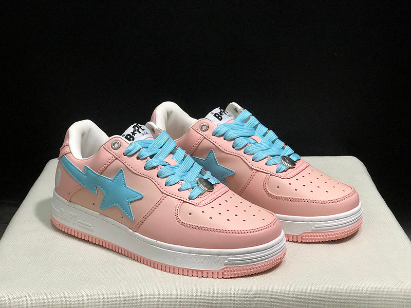 BAPE STA Low-Top Sneakers – Blush Pink & Sky Blue