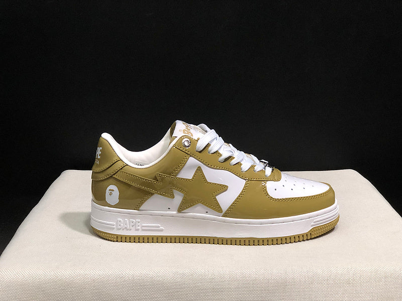 BAPE STA Low-Top Sneakers – Olive & White