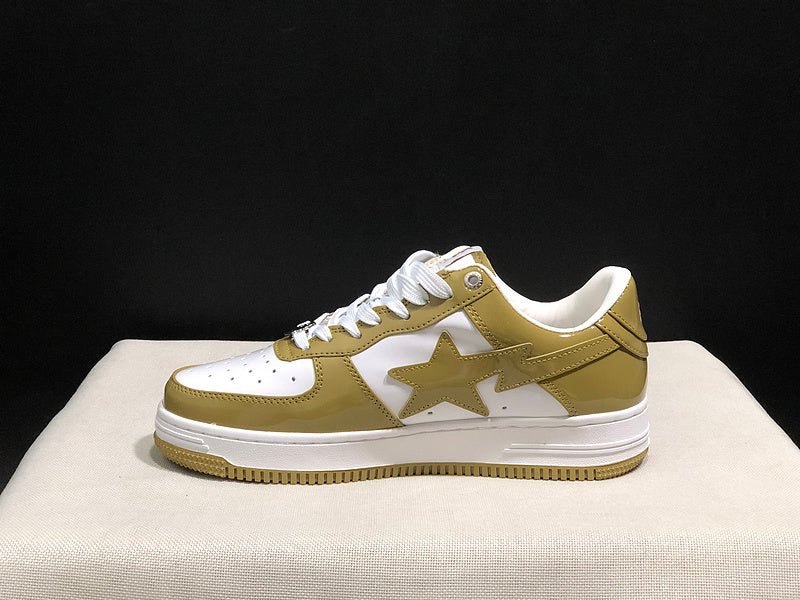 BAPE STA Low-Top Sneakers – Olive & White