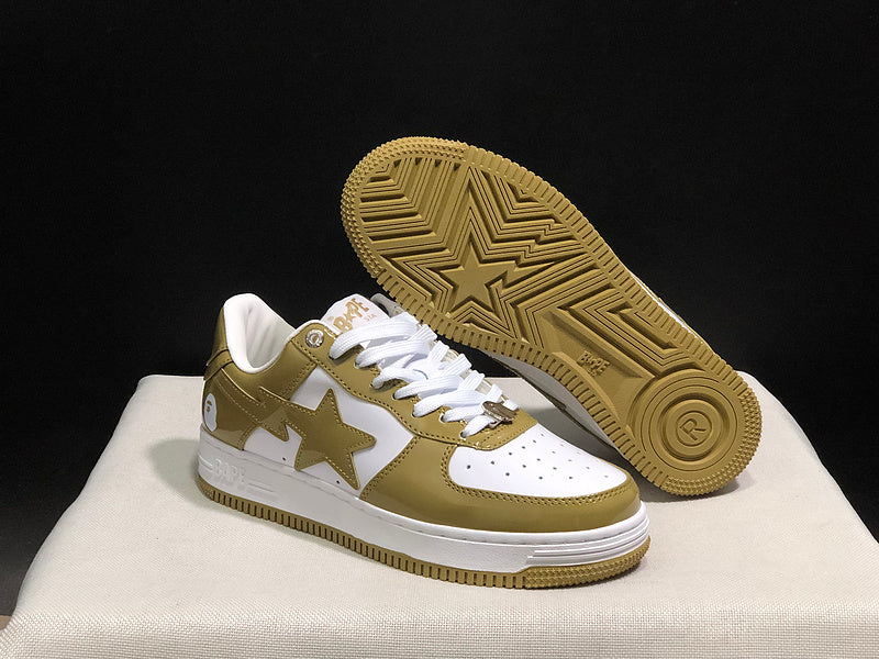 BAPE STA Low-Top Sneakers – Olive & White