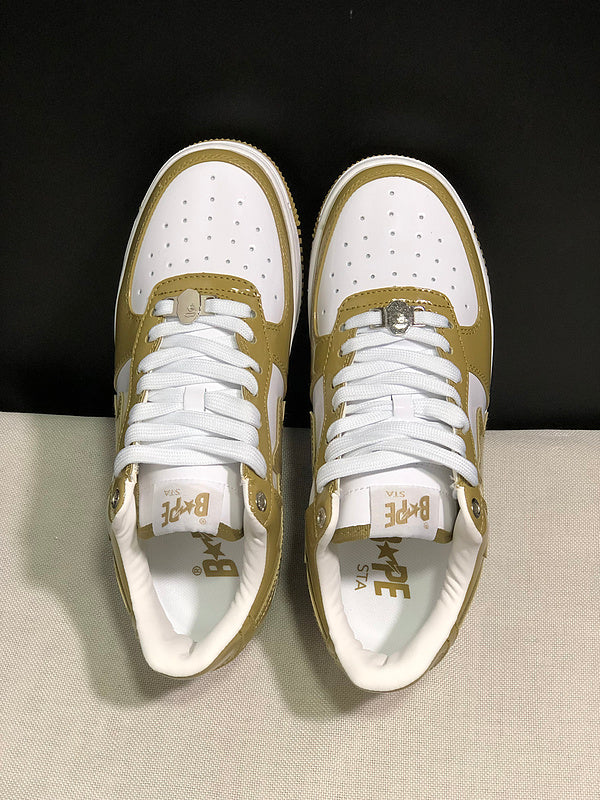 BAPE STA Low-Top Sneakers – Olive & White