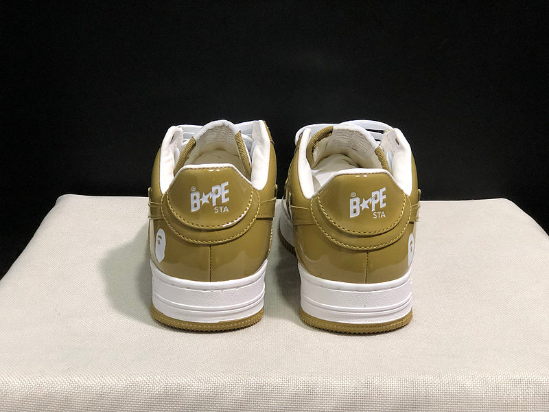 BAPE STA Low-Top Sneakers – Olive & White