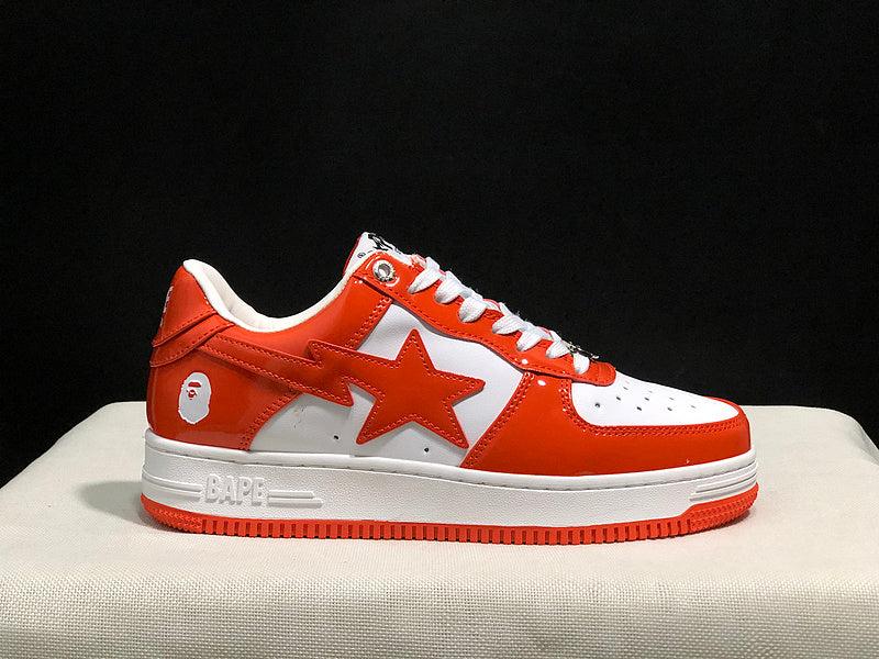 BAPE STA Low Sneakers – Red & White
