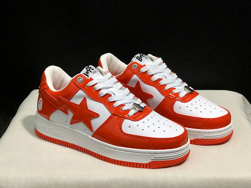 BAPE STA Low Sneakers – Red & White