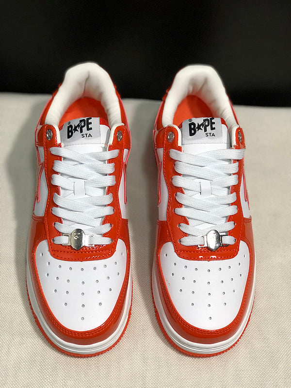 BAPE STA Low Sneakers – Red & White