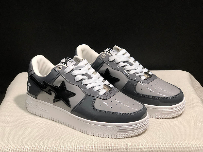 BAPE STA Low Sneakers – Grey / Black / White