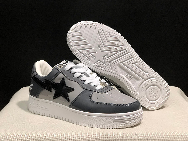 BAPE STA Low Sneakers – Grey / Black / White
