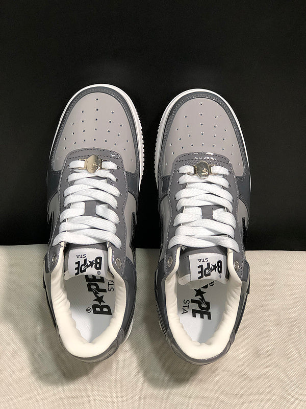 BAPE STA Low Sneakers – Grey / Black / White