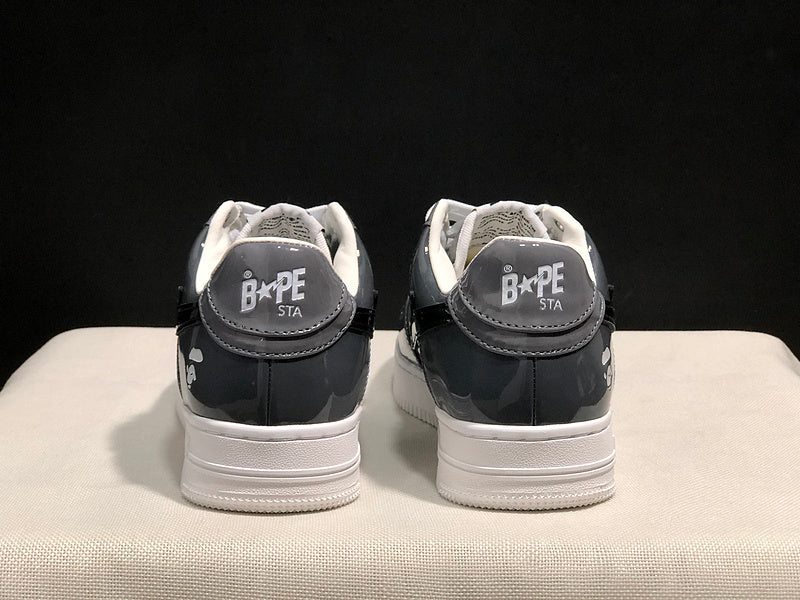BAPE STA Low Sneakers – Grey / Black / White