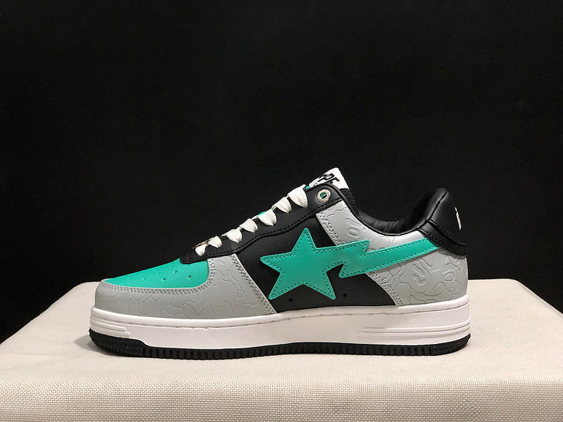 BAPE STA Low-Top Sneakers – Mint Green, Black & Grey