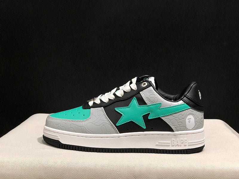 BAPE STA Low-Top Sneakers – Mint Green, Black & Grey