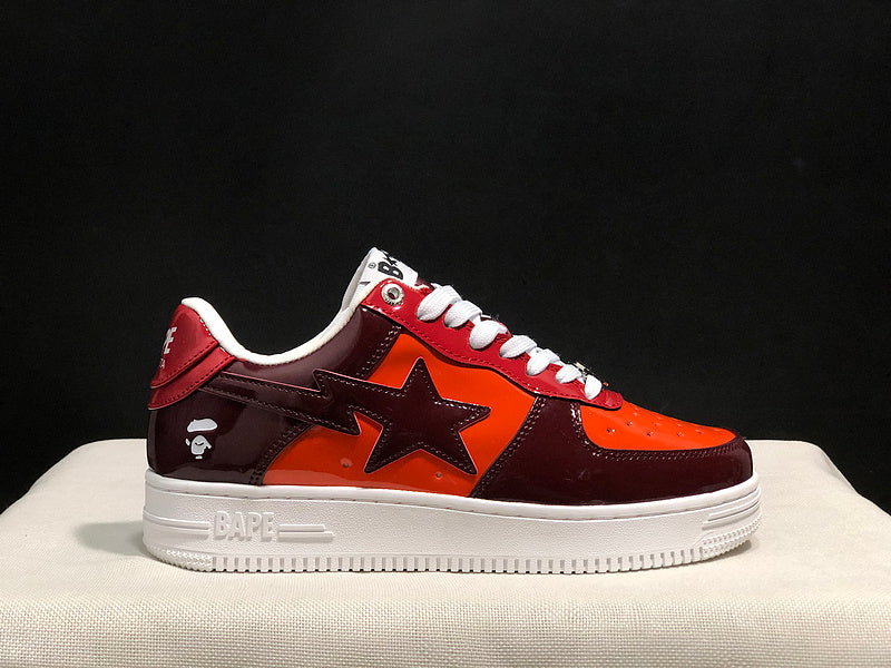 BAPE STA Low-Top Sneakers – Orange, Burgundy & Red