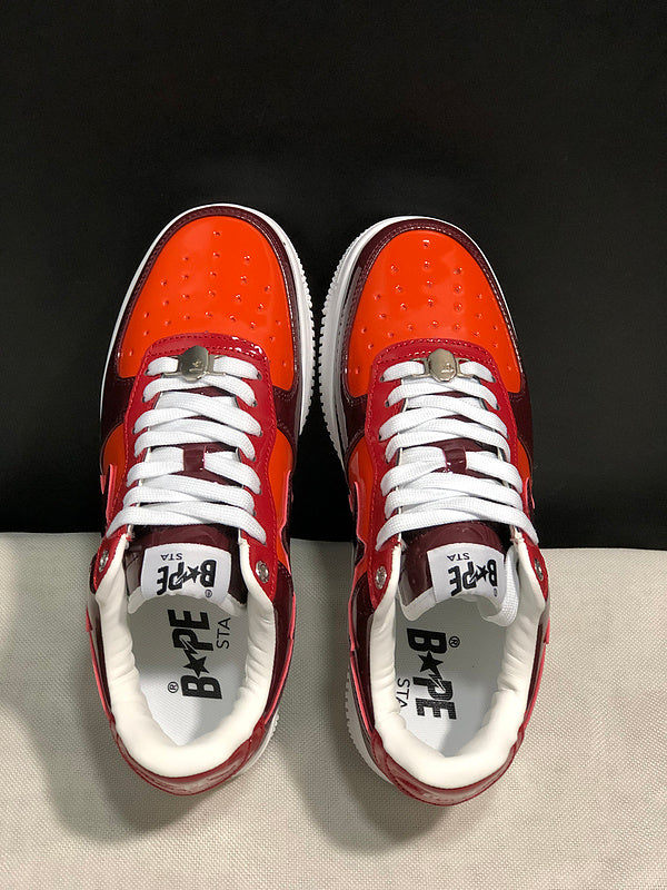 BAPE STA Low-Top Sneakers – Orange, Burgundy & Red