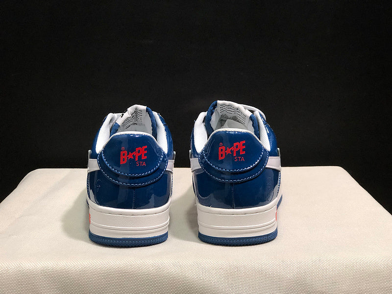 BAPE STA Low-Top Sneakers – Red, White & Navy Blue
