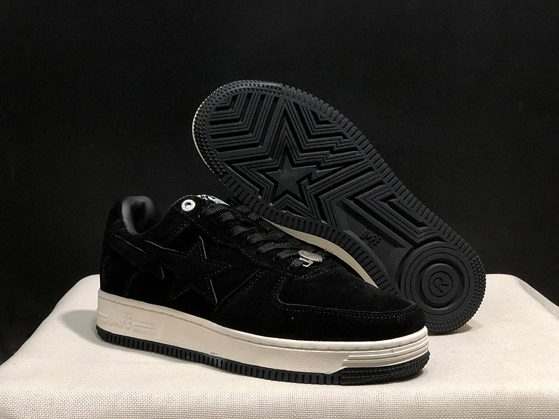 BAPE STA Low-Top Sneakers – Black & Cream