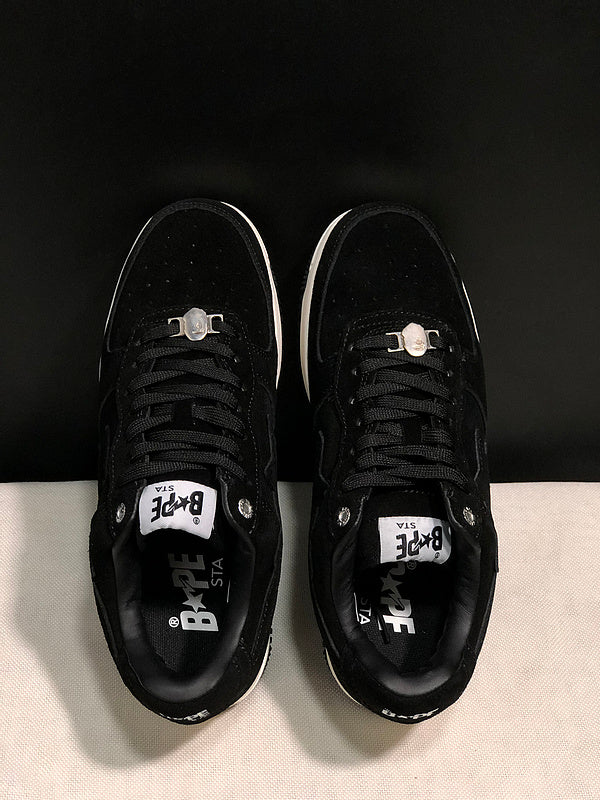 BAPE STA Low-Top Sneakers – Black & Cream