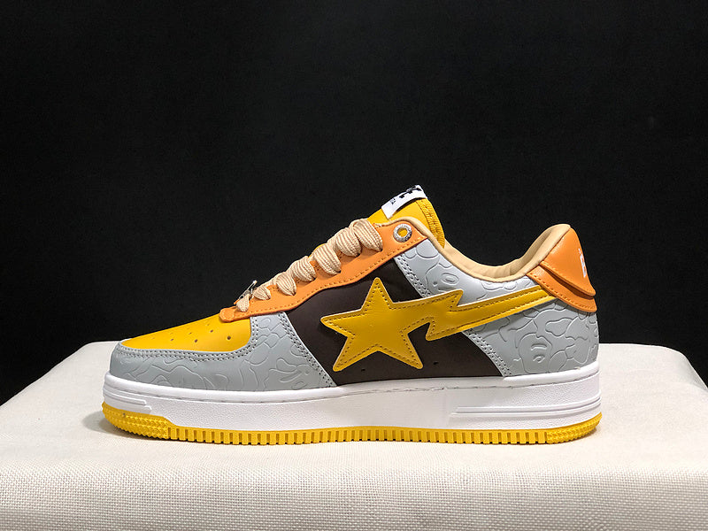 BAPE STA Low-Top Sneakers – Yellow, Grey, Black & Orange
