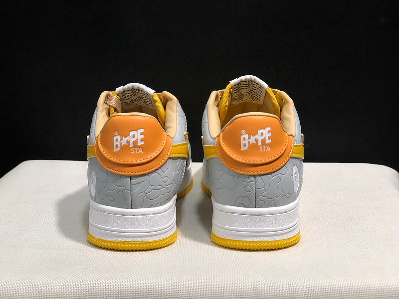 BAPE STA Low-Top Sneakers – Yellow, Grey, Black & Orange