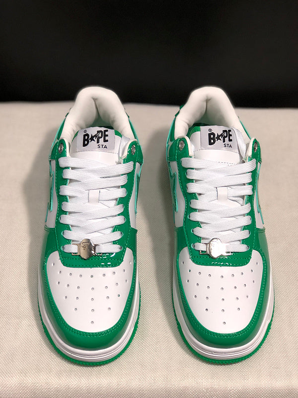 BAPE STA Low-Top Sneakers – Green & White