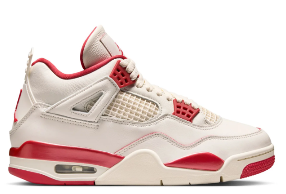Air Jordan 4 Retro "Love Letter" Women's Sneakers - Cream / Red