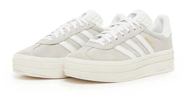 adidas Gazelle Bold Women’s “Grey White” Platform Sneakers – Light Grey / White / Cream