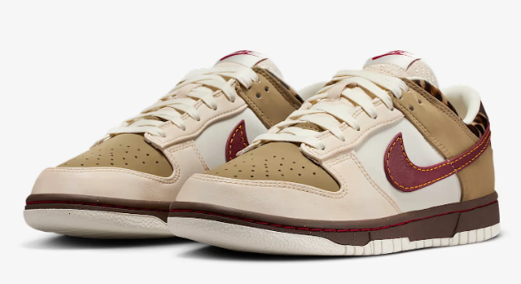 Nike Unisex Dunk Low Sneakers – Olive/Cream/Burgundy